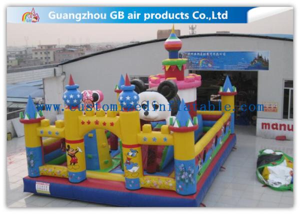 Cartoon Micky Mouse Bounce House / Inflatable Kids Playground Minnie Park UL