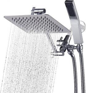 Wholesale Polished Chrome Square Handheld Zinc Shower Head Combo With Adjustable Extension Arm from china suppliers