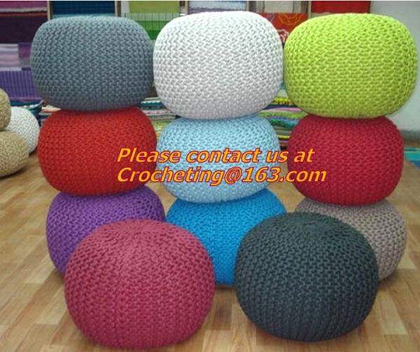 knitted pouf ottoman, Knitted pouf, Straw Cushion Tatami Mat Cushion Pad Play