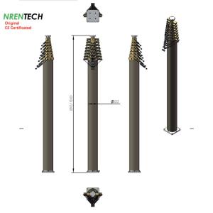 Wholesale 15m lockable pneumatic telescopic mast 30kg payloads 2.8m closed height for antenna poles from china suppliers
