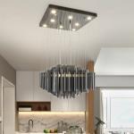 Modern Luxury Chandelier Smoky Gray Crystal Lamp Creative Indoor Hanging