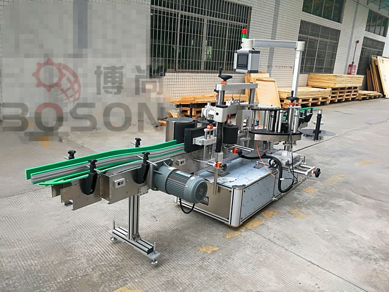 PLC Control Automatic Labeling Machine For Flat Jar & Bottles