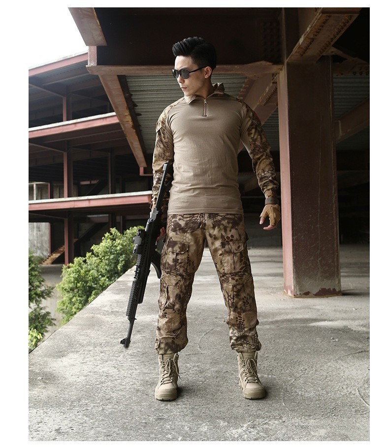 Wholesale High-top Mountaineering Boots Men's Brown Tactical Boots Non-slip Waterproof Training Boots