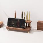 Multifunctional Mobile Phone Holder Pen Holder Office Storage Wooden Storage Pen