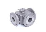 Small Full Port 3 Way Flanged Ball Valve