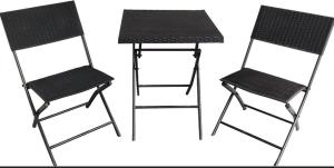 Wholesale Plastic Rattan Garden Folding Table And Chairs Steel Structure from china suppliers