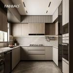 Wholesale White Modern U Shaped Kitchen Design Melamine Kitchen Cabinets Wooden