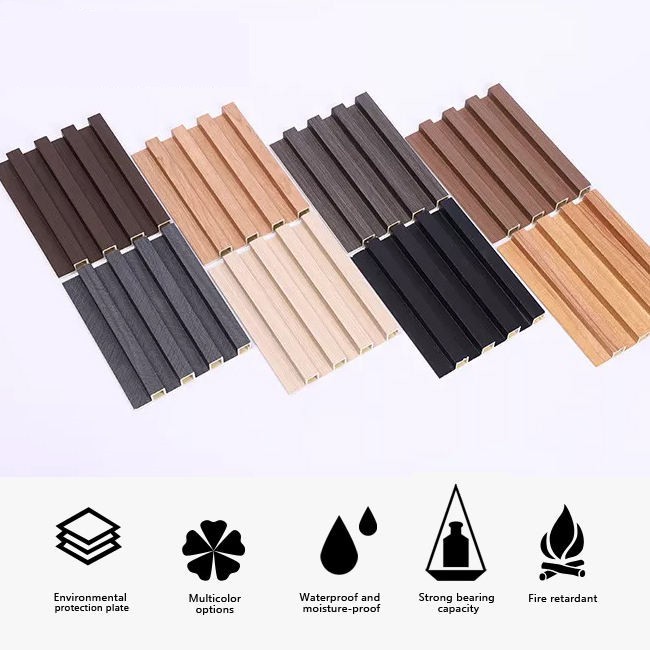 Modern Wpc Louvers Wall Panel 2900mm Wpc Ceiling Cladding PVC Covering