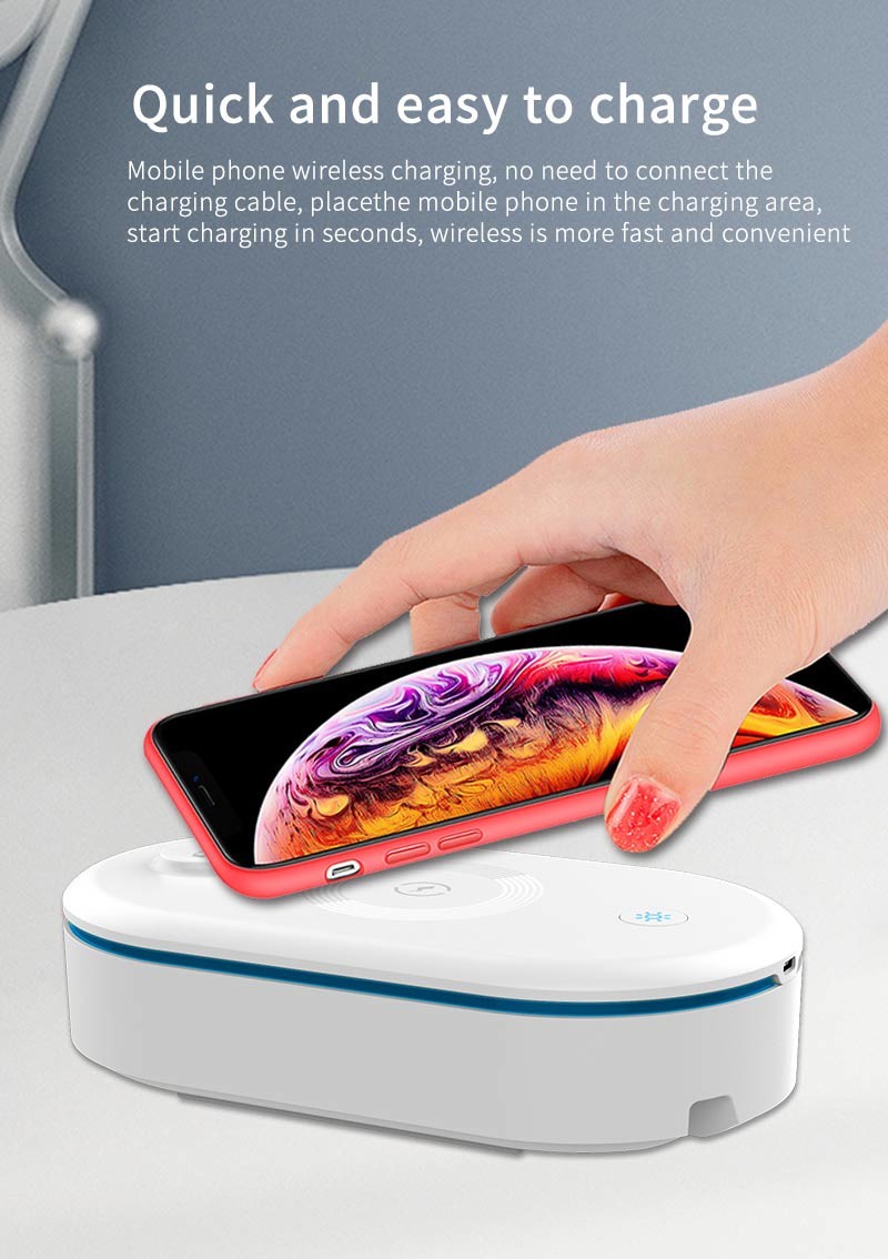 Portable UV Light Sanitizer Box Wireless Charging Pad For IWatch