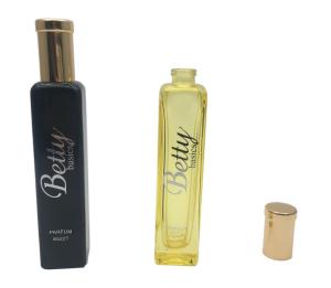 Wholesale STOCK Mini Refillable Glass Perfume Bottles 20ml Square With Sprayer / Gold Caps from china suppliers