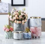 Marbled Succulent Flowerpot Mini Tripod Ceramic Flowerpot Vase