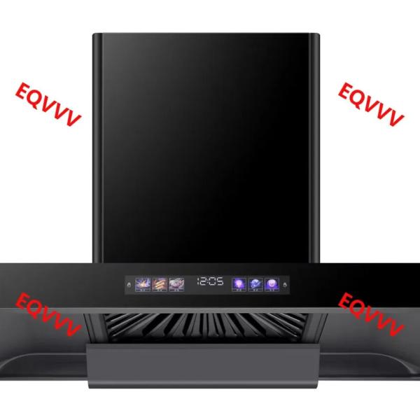 200W Electric T Shape Chimney Hood Stainless Steel Filter Low Noise Wall Mount