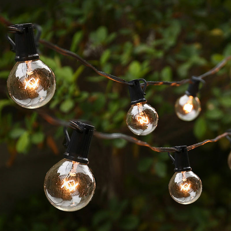 25FT Glass Bulbs LED Outdoor String Lights Retro Edison Filament Lamp Street Garden Patio Garland Holiday Lighting Decoration