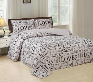 Wholesale Silky Bed Sheet 4 Piece Bedding Set Luxurious With English Letters Printed from china suppliers