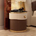 Stainless Steel Modern Bedside Tables 650mm Marble High End Nightstands