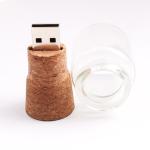 16GB 32GB 64GB Wooden USB Flash Drive Bottle Shaped Glass Wine Stopper