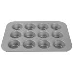 RK Bakeware China-12 Compartment Fluted 1.5mm Muffin Baking Pan Glazed