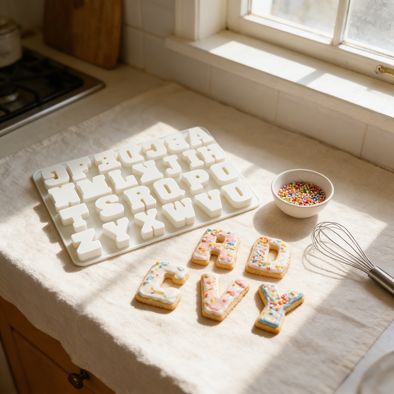 20.7 14.9 1.8cm Eco Friendly Silicone Mold Lowercase Letters Number Design Cake Pops Cookies Candy Ice Cube Plaster Casting