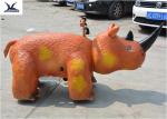 1.8 Meters Long Simulation Animal Motorized Rhinoceros Scooters Amusement Park