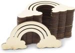 Unfinished Wood Cutouts for Crafts, Rainbow Clouds