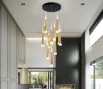 220v Led Chips Water Drop Metal Glass Pendant Light Staircase