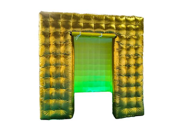 Inflatable Led 360 Photo Booth Enclosure Golden Inflatable Photo Booth With