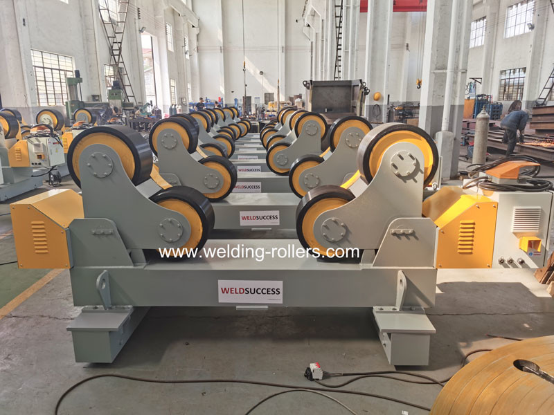 80 Ton Tank Turning Self Aligning Pipe Welding Roller 2*2.2KW For Wind Tower