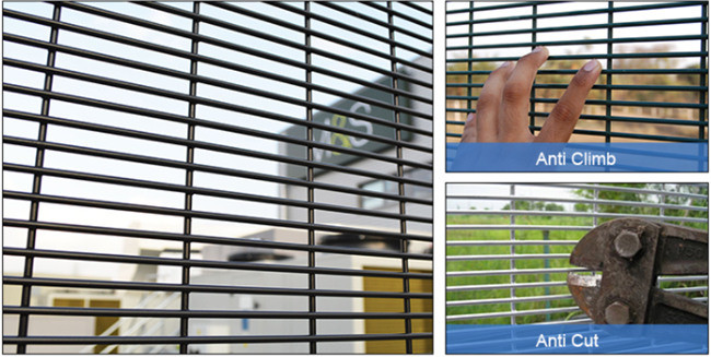 Durable Antiwear 358 Welded Anti Climb Mesh Fence High Security 1.5m Height