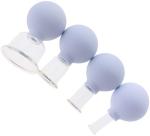 A Set Of Four Peice Vacuum Cupping Rubber Head Glass Anti Cellulite Massage