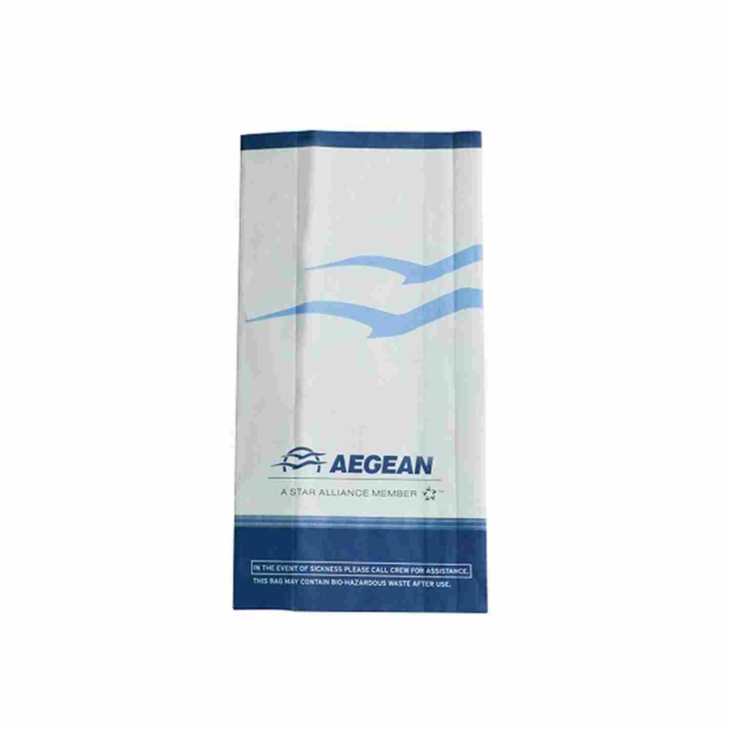 Small Oilproof Air Sickness Bag Custom Printed SOS Paper Bag 23.5x1.5x8