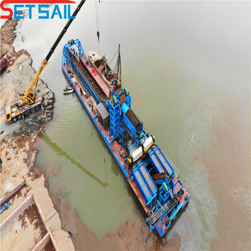 Chain Bucket River Sand Gold Mining Ship for River Diamond