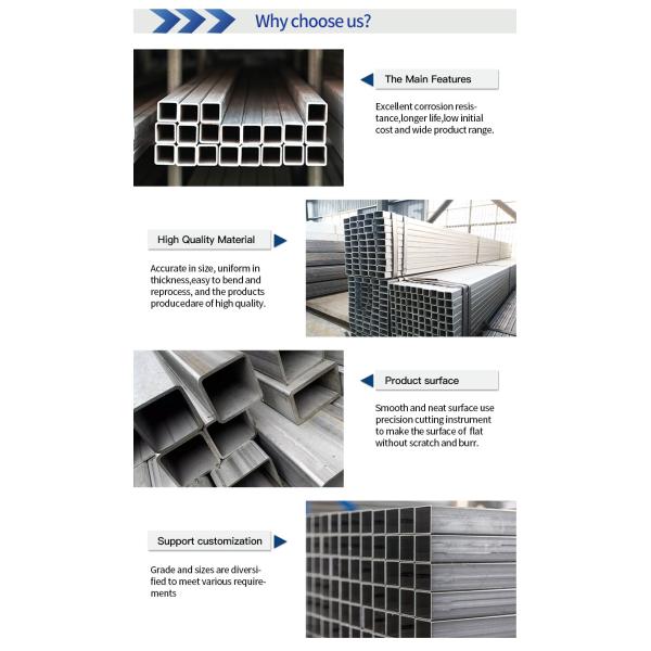 ASTM A312 201 Welded SS Square Pipe HL Surface 6m Length