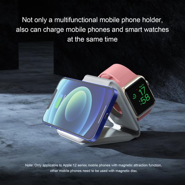 Foldable Magnetic Wireless Phone Charger Stand 3in1 15W For Watch And Earphone