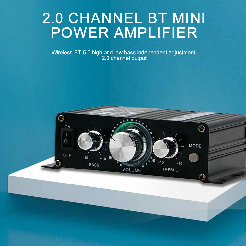 AK-270 12V Small Power Bluetooth Audio Amplifier 2.0 Channel Output HIFI Mini Power Amplifier for Home Theater Sound System