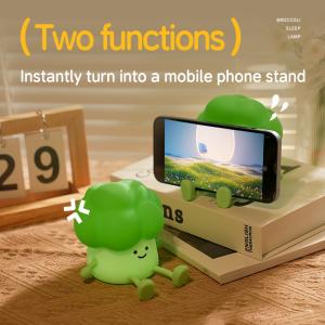 Wholesale Broccoli Night Light Vegetable Rechargeable Lamp USB Cartoon Silicone Children Kid Bedroom Decoration Birthday Gift from china suppliers