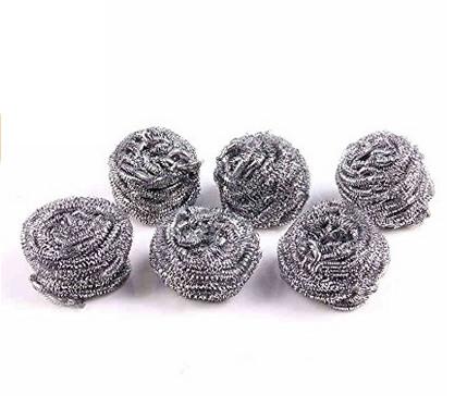 Washing Mesh Stainless Steel Scrubber , Helical Structure 410 Stainless Scouring
