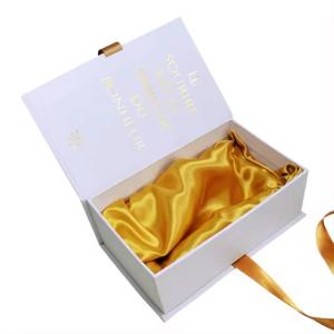 Wholesale Custom Logo Soft White Paper Boxes Cosmetic Perfume Packaging Gift Box with Satin from china suppliers