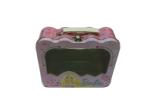 Irregular Geometry Metal Tin Lunch Box , Pink Tin Plate Containers