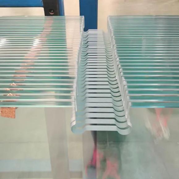 Blue Green Grey Brown Frosted Low Iron Tempered Glass Fluted Toughened Glass