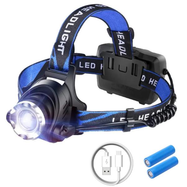High power Rechargeable Waterproof LED COB Red Safety Light Headlamp Flashlight