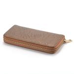 19x9.5cm Debossing Ladies Clutch Purse , BSCI Womens Leather Trifold Wallet With