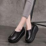 S050 Round toe retro original handmade women's shoes thick-soled wedges with the