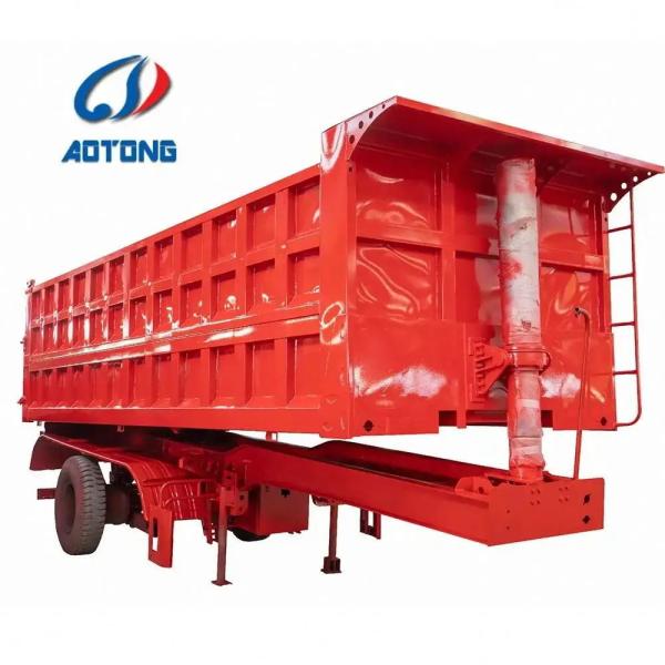 3 axles dump tipper truck semi trailer with JOST landing gear and 12R22.5