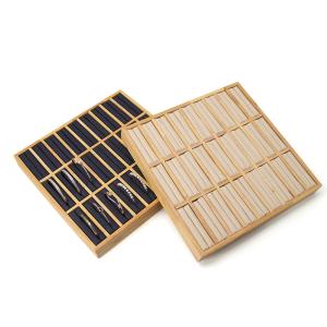 Wholesale 3x9 Compact Solid Wood Jewelry Ring Storage Display Tray Plate For Luxury Show from china suppliers