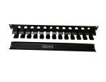 19 Inch Rack Mounted Metal Fiber Optic Cable Management Panel 1U Height Black