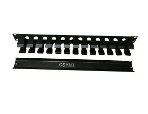 Wholesale 19 Inch Rack Mounted Metal Fiber Optic Cable Management Panel 1U Height Black Color from china suppliers