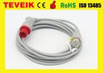 Round 6 Pin IBP Cable 12 Feet / Reusable Medical Electrodes For Patient Monitor