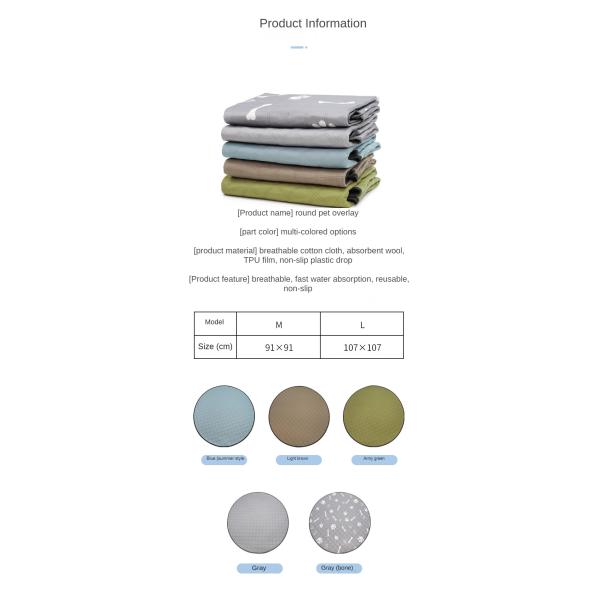 Sgs 36 In Washable Dog Training Pads 50% Cotton 50% Polyester