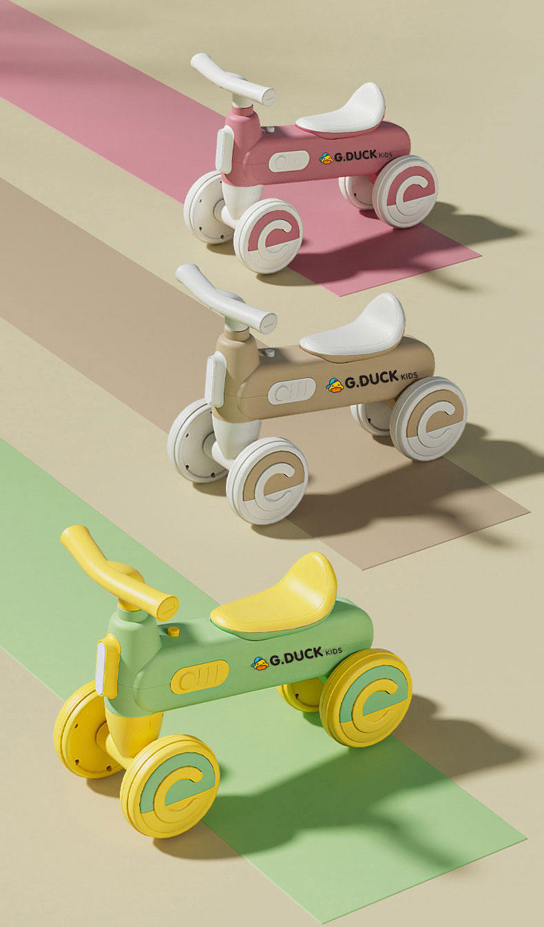 Metal Children's Scooter Twisted Learning Walker for 1-3 Year Baby Walking Aid Vehicle