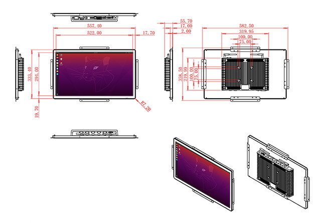 23.6-Inch Linux Screen for Logistics Monitoring and Automation Systems